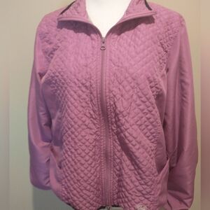 Oleg Casini Sport Zip Up Jacket With Quilted  Detailing- Pink